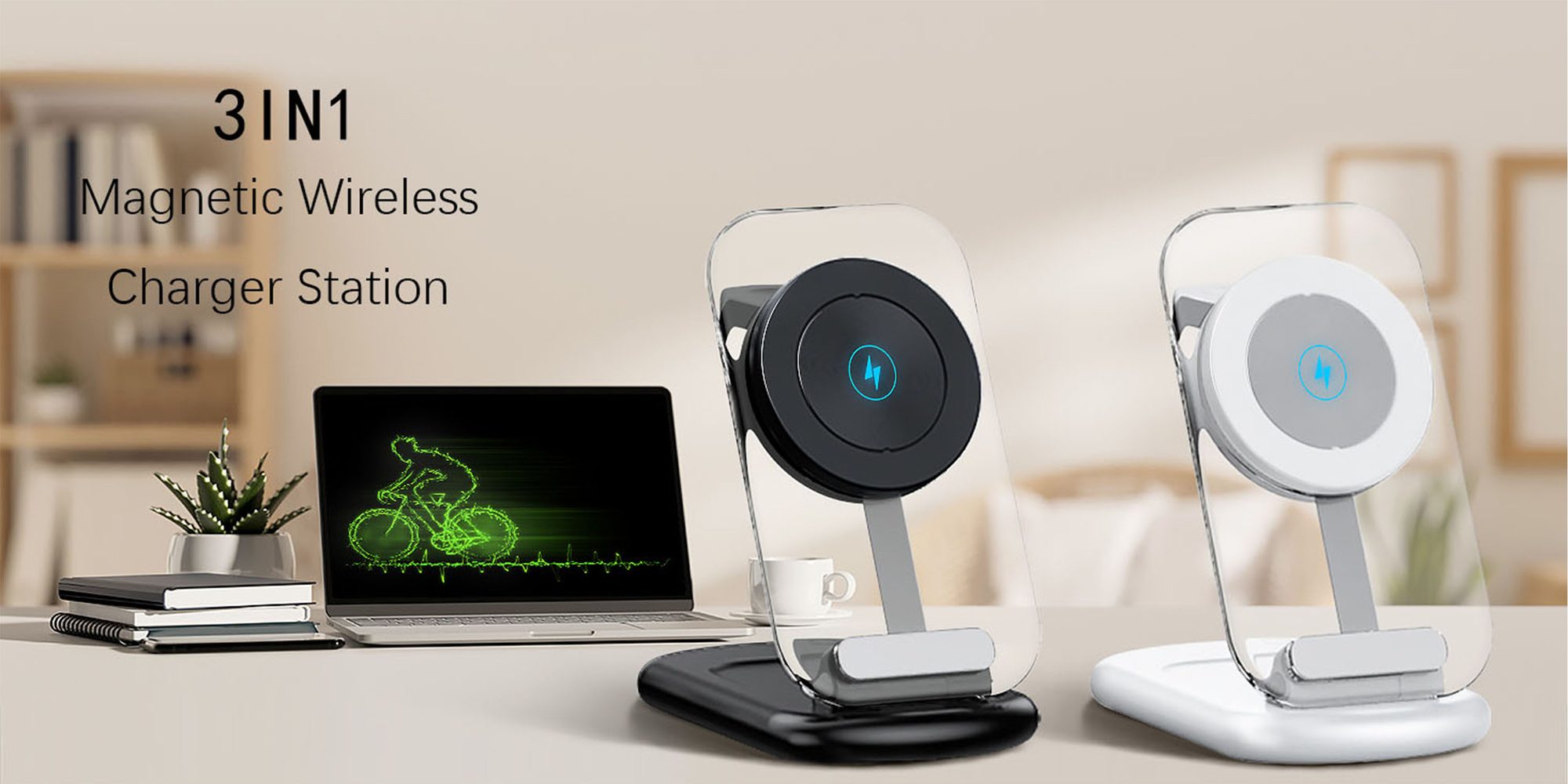 RYND 3 in 1 magnetic wireless charger station