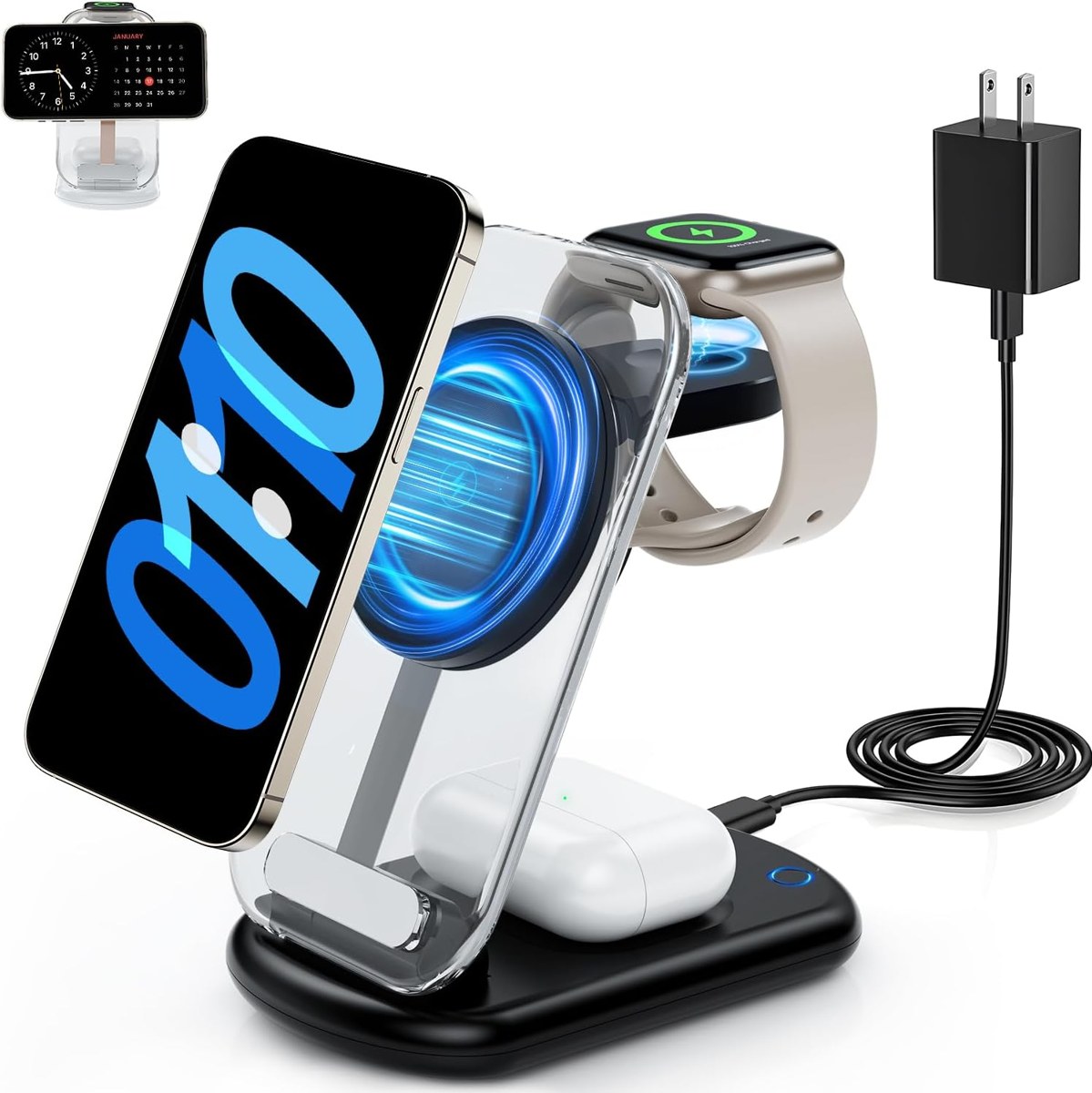 RYND 3-in-1 Magnetic Charging Station with Night Light