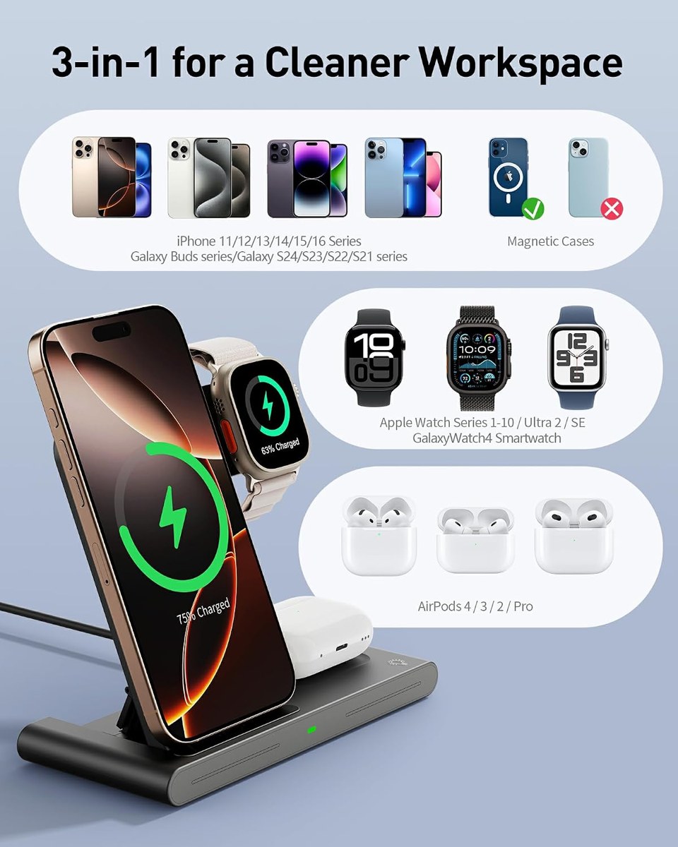 3-in-1 for Apple & Android in use